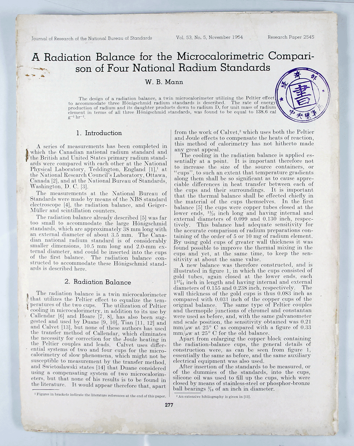 A Radiation Balance for the MicrocalorimetricComparison of Four National Radium Standards,共5張圖片