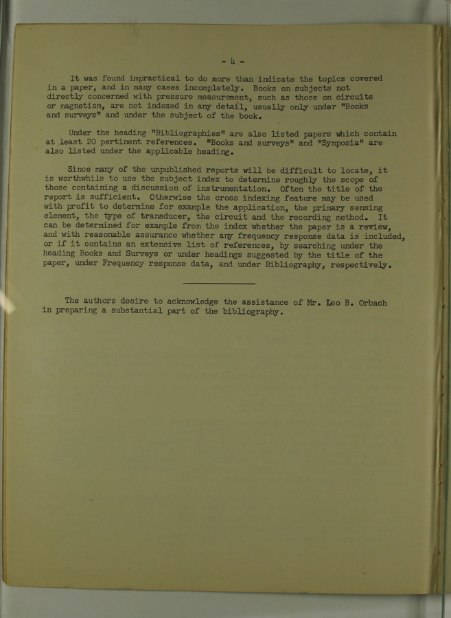 Bibliography and Index on Dynamic Pressure Measurement