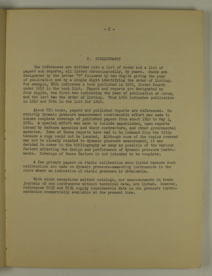 Bibliography and Index on Dynamic Pressure Measurement