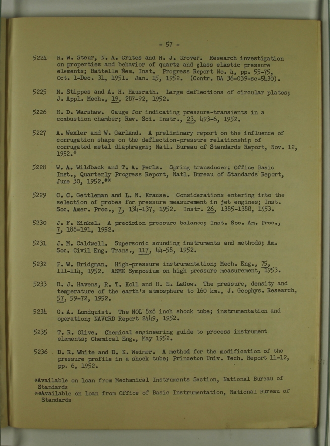 Bibliography and Index on Dynamic Pressure Measurement
