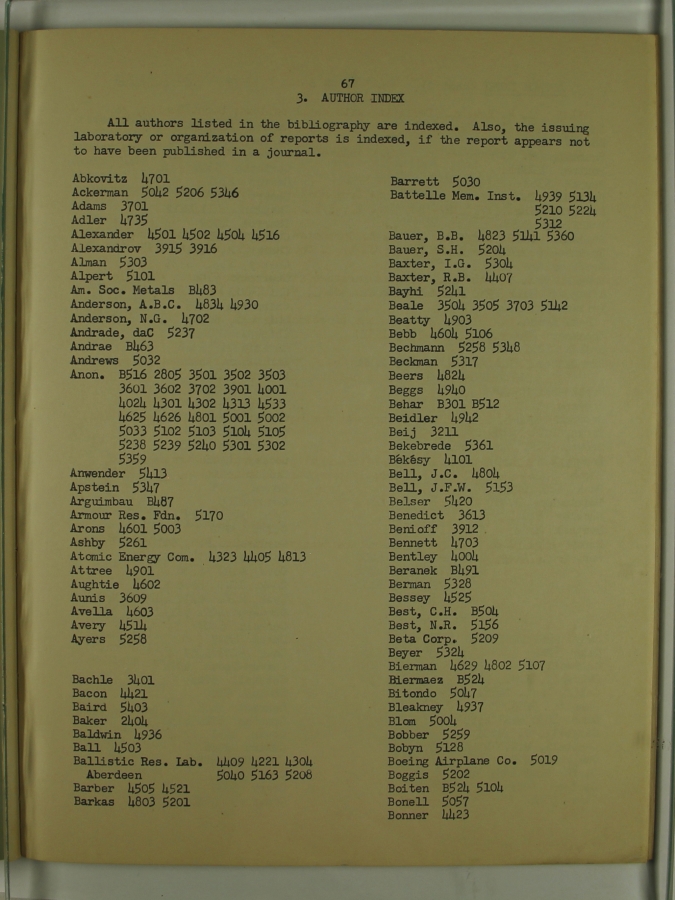 Bibliography and Index on Dynamic Pressure Measurement