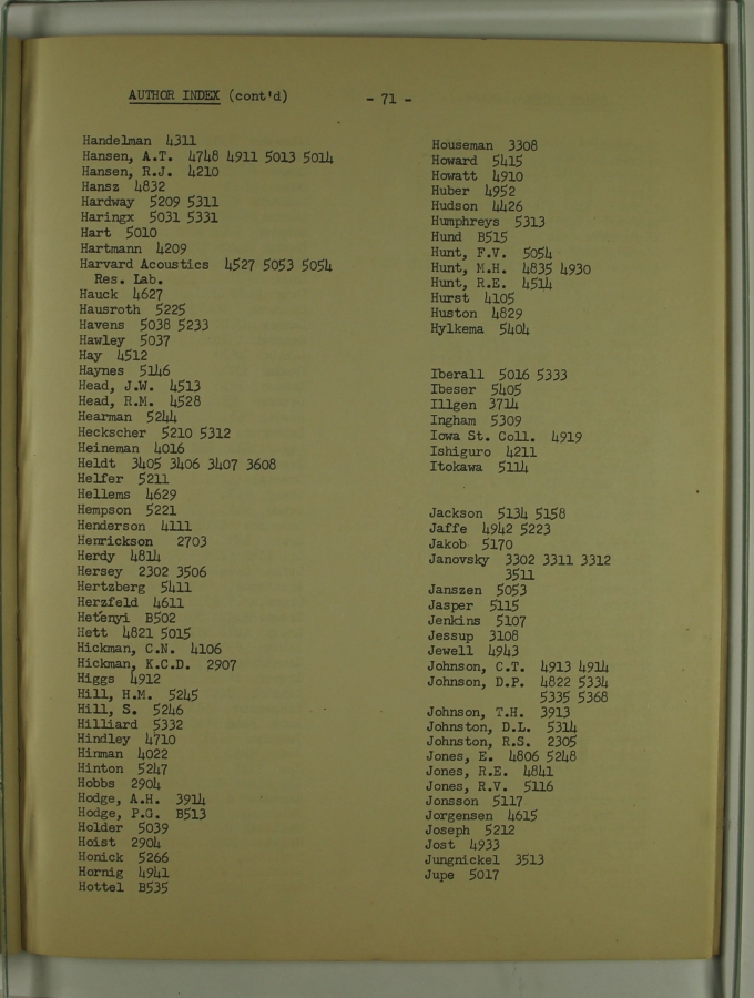 Bibliography and Index on Dynamic Pressure Measurement