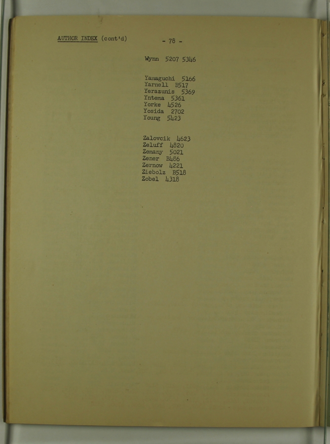 Bibliography and Index on Dynamic Pressure Measurement