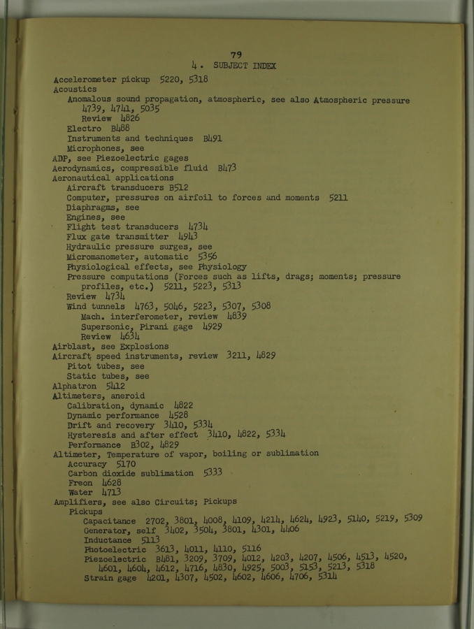 Bibliography and Index on Dynamic Pressure Measurement