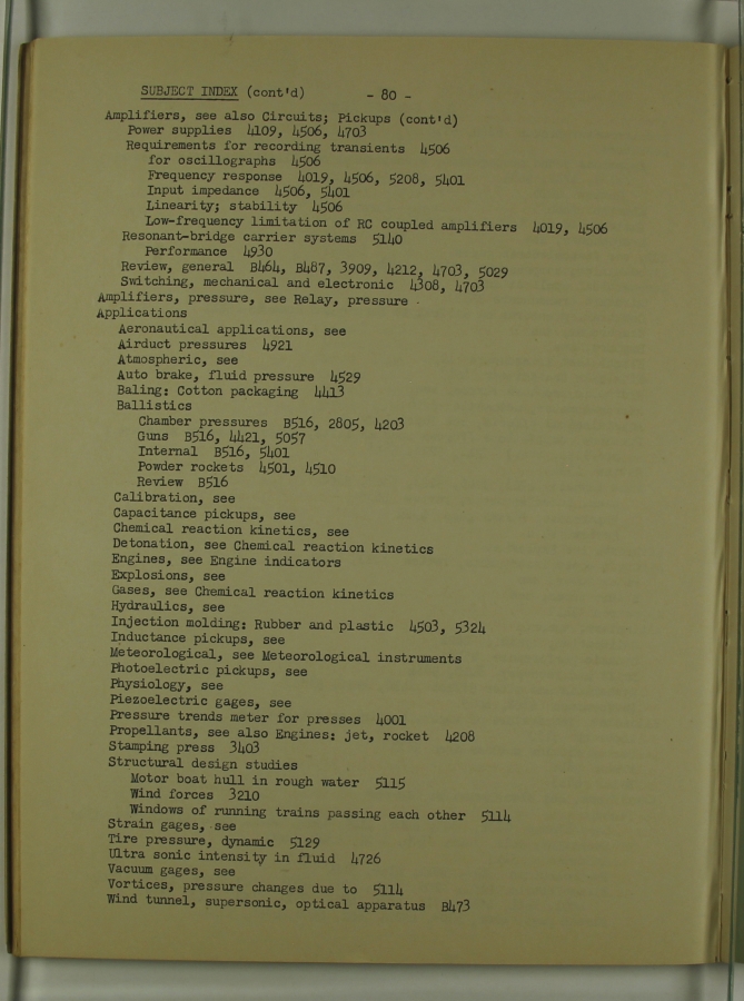 Bibliography and Index on Dynamic Pressure Measurement